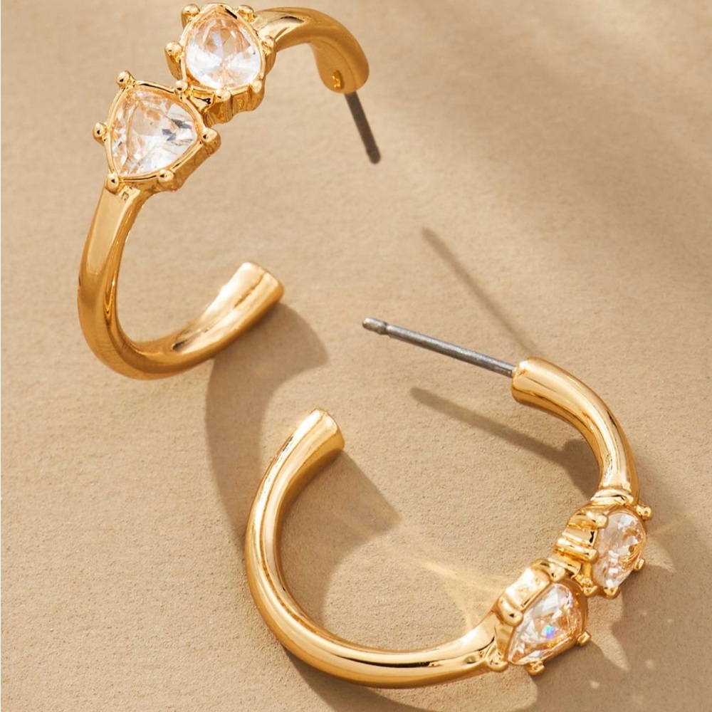 Double Stone Midi Hoop Earrings
By Anthropologie